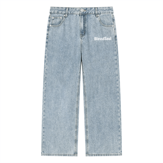 Vintage Wash Straight Leg Jeans - Blessd Beginnings