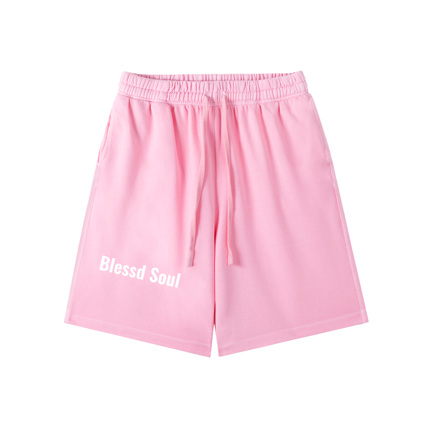 Vintage Wash Logo Shorts in soft pink with &