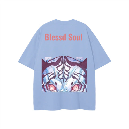 Sky Blue Oversized Graphic Tee