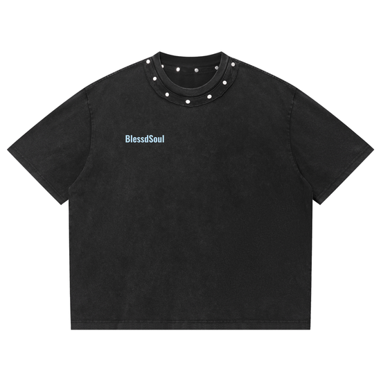 Washed Studded Tee - Skeleton Inferno