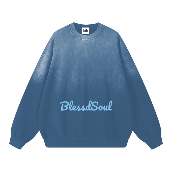 Drop-Shoulder Sweatshirt - Blue