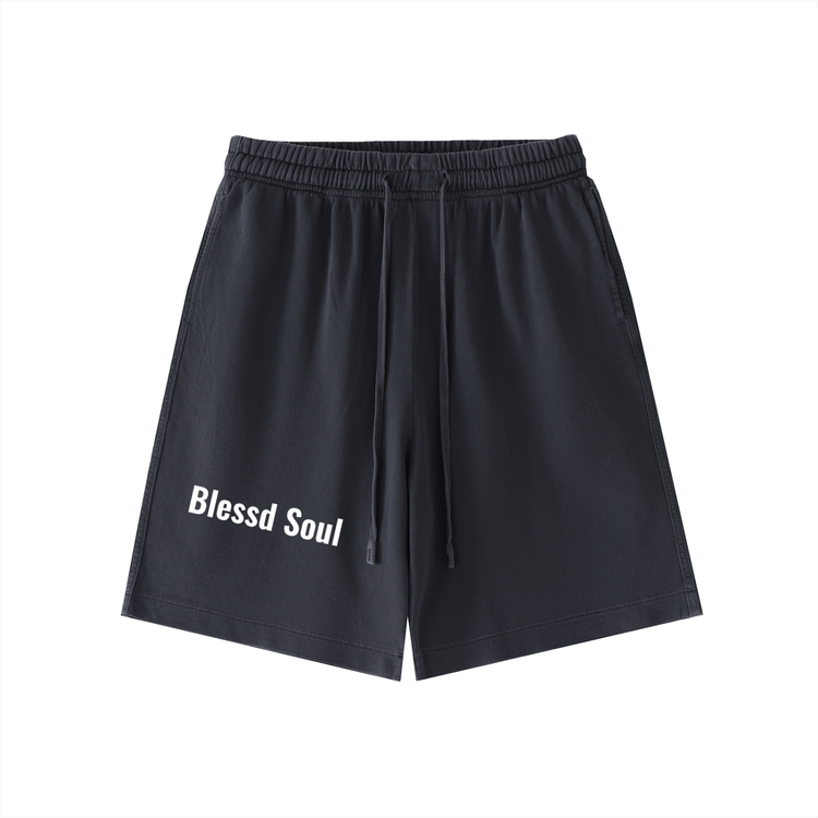 Vintage Wash Logo Shorts featuring a Blessd Soul design in a casual and sporty style.