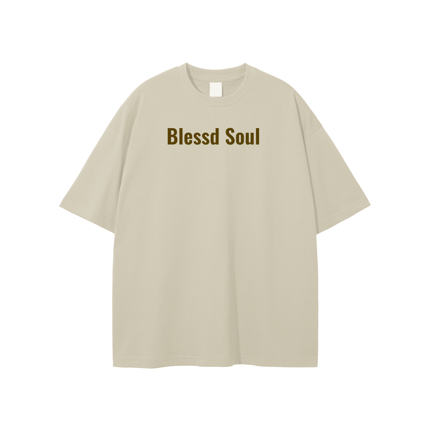 Cream and Brown Oversized Logo Tee