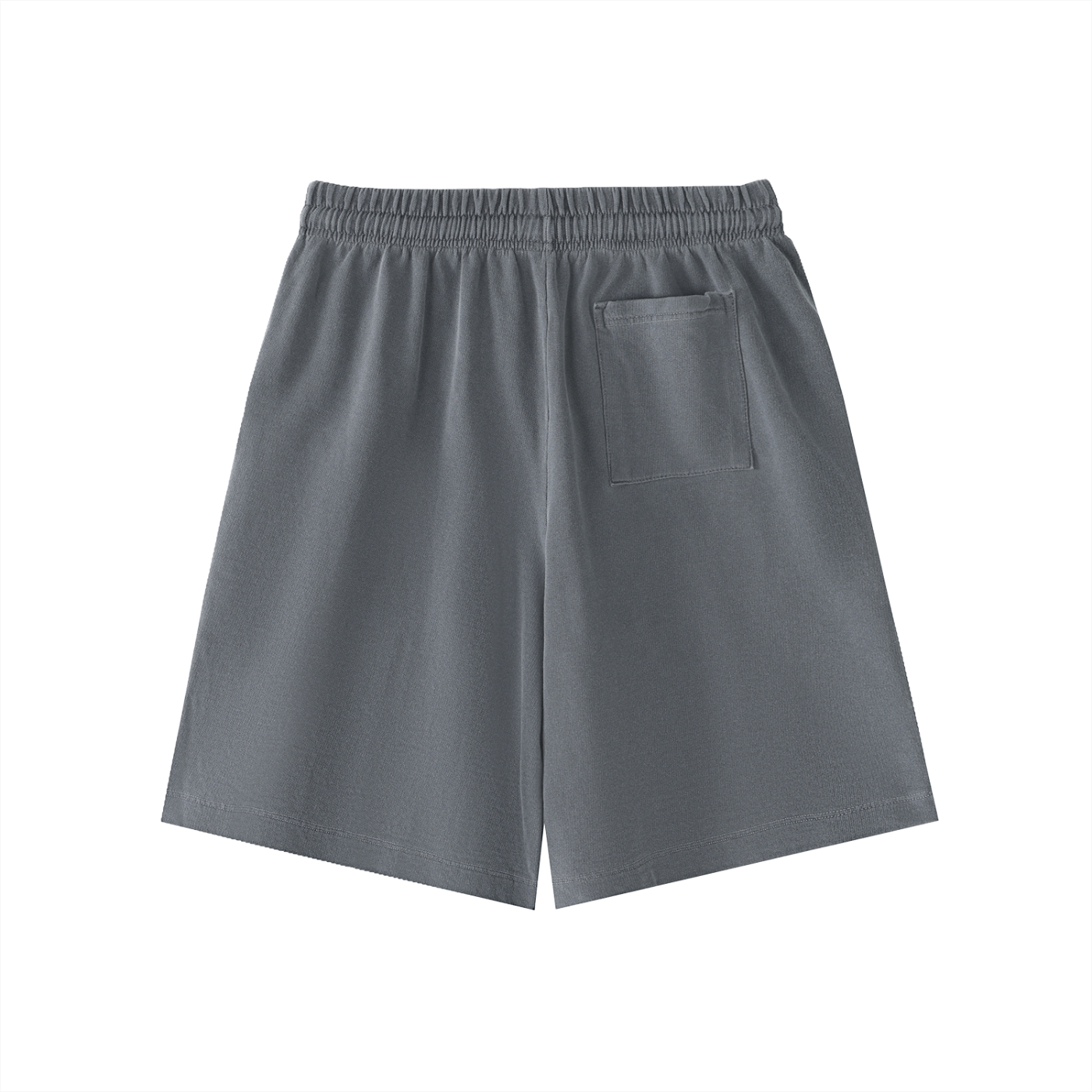Vintage Wash Logo Shorts in soft deep blue color with an elastic waistband and side pocket for relaxed streetwear style.