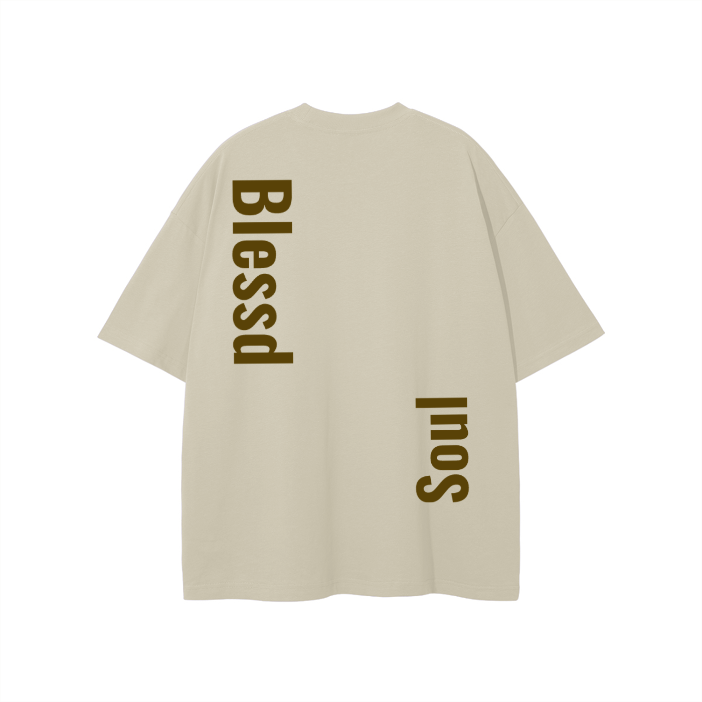 Cream and Brown Oversized Logo Tee