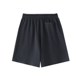 Back view of Vintage Wash Logo Shorts in navy with an elastic waistband and a single back pocket.