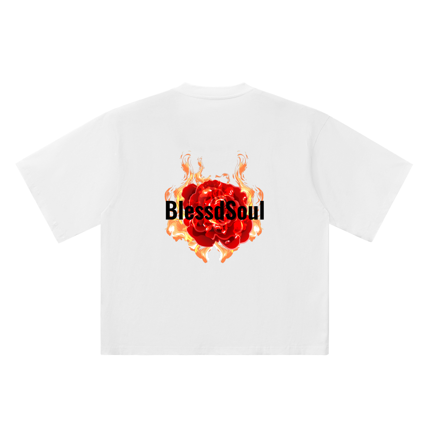 Oversized Drop Shoulder Tee- FLORAL FLAME COLLECTION