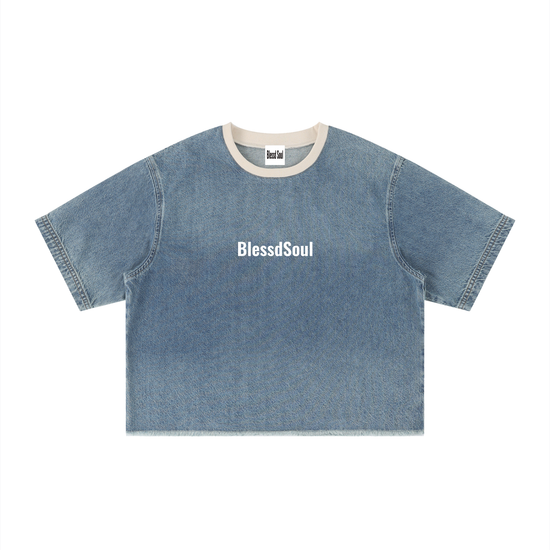 Dark Wash Denim T-Shirt - Blessd Beginnings