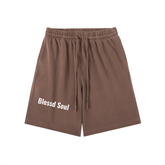 vintage wash logo shorts black style